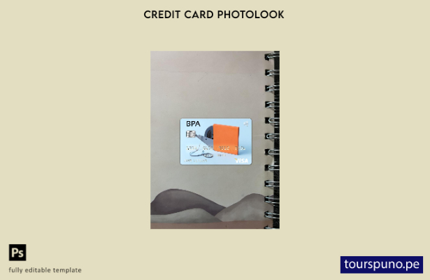 listo para imprimir plantilla frontal de aspecto fotográfico de tarjeta visa And